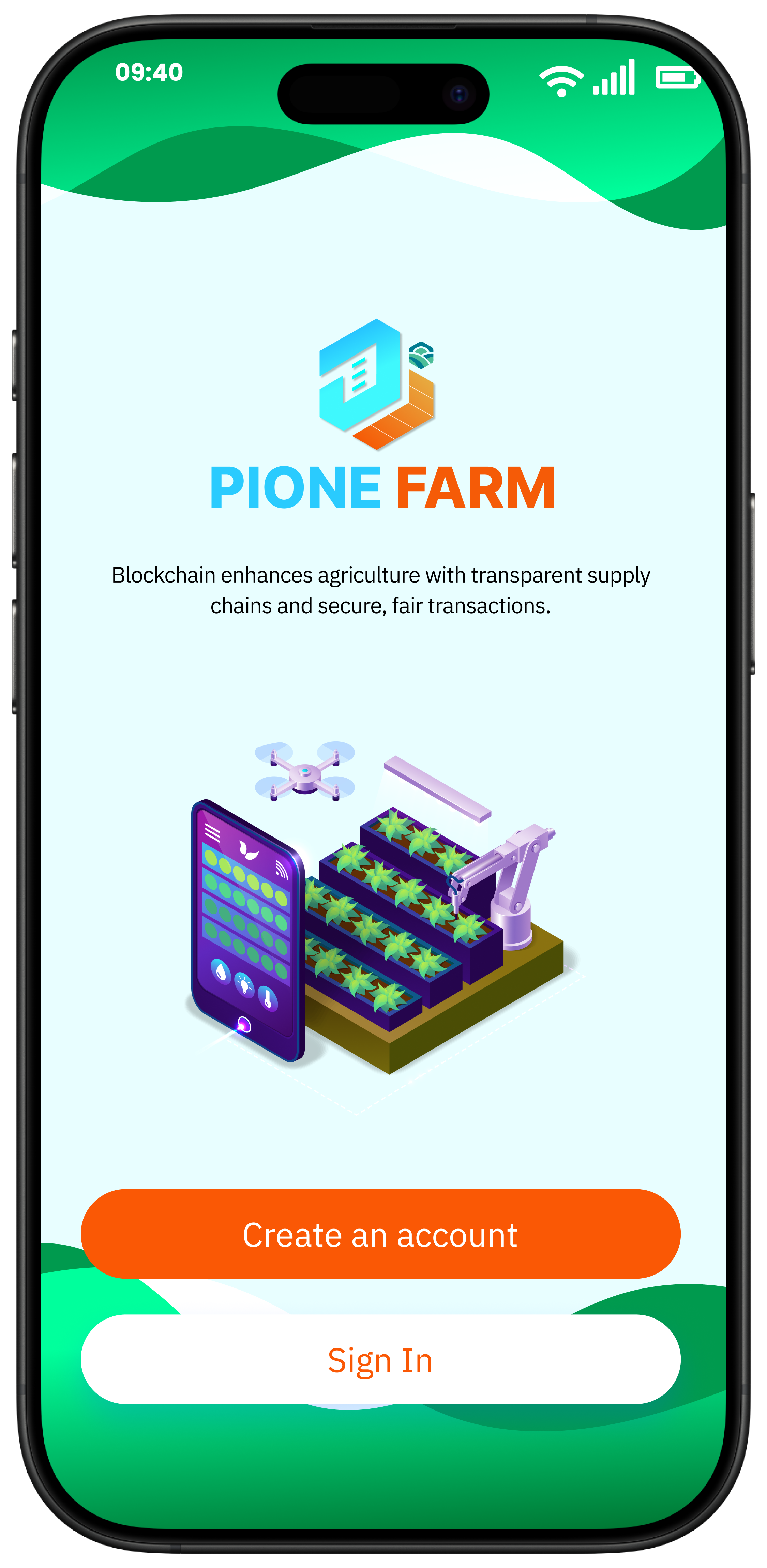 Pione Farm App Screen